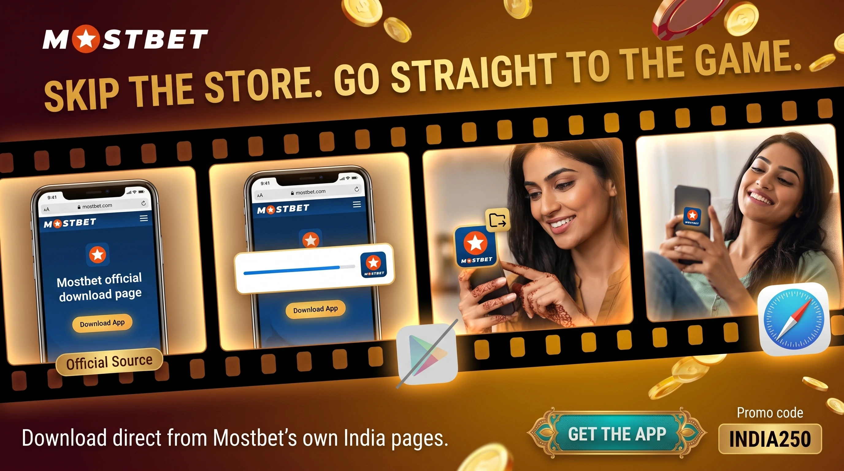 Mostbet APK download screen on an Android phone