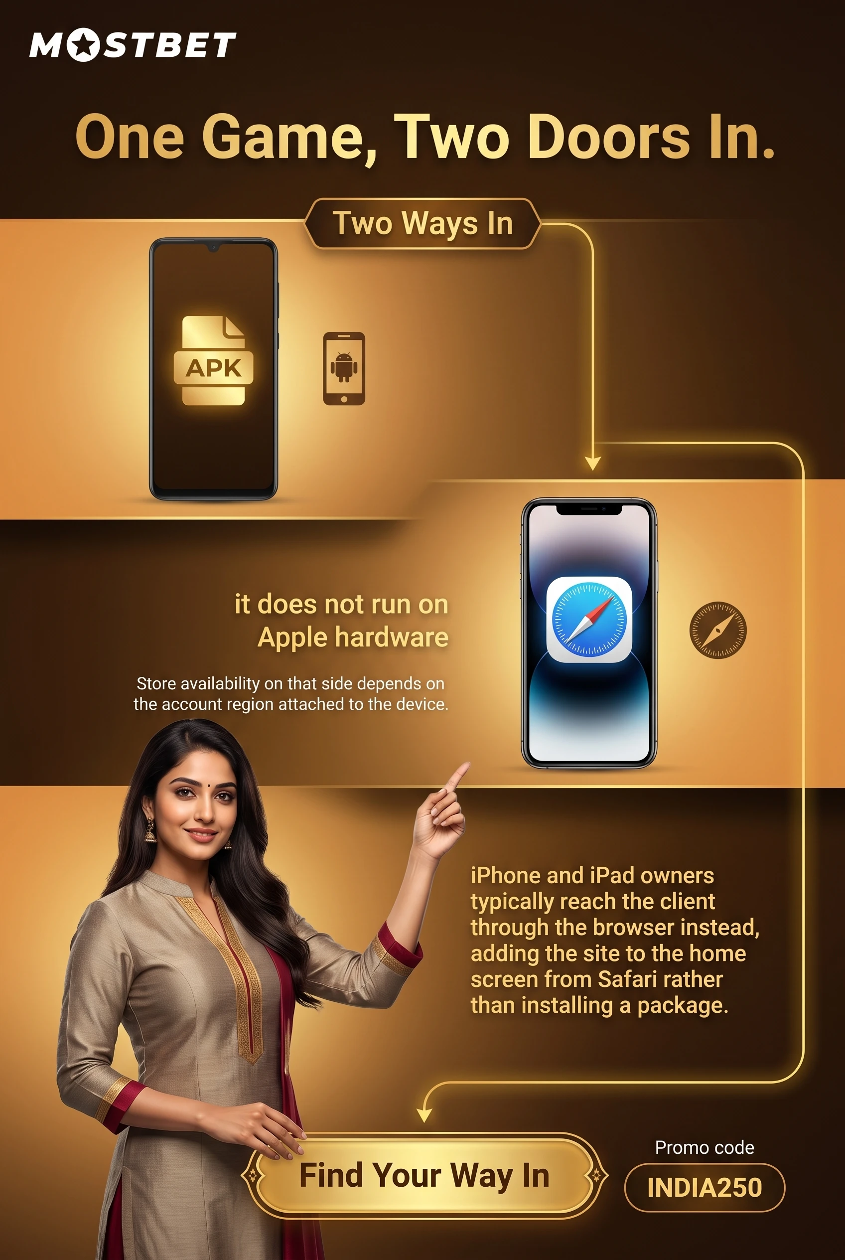 iPhone home screen with the Mostbet web app added