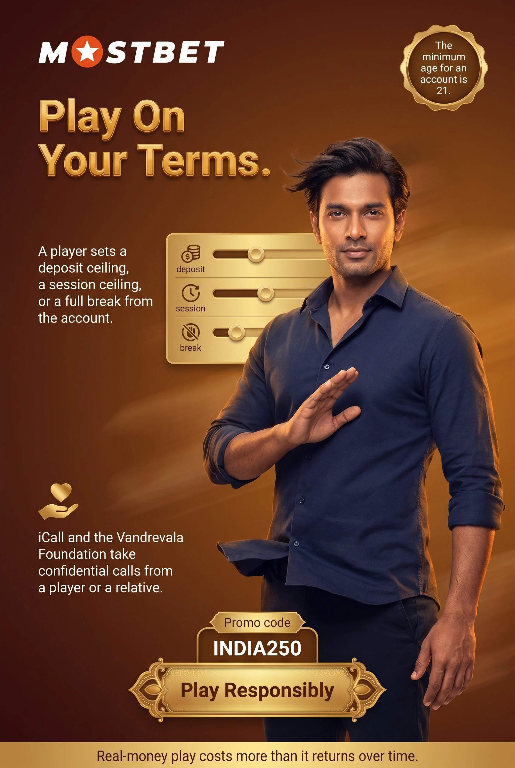 Responsible gaming reminder for Mostbet players