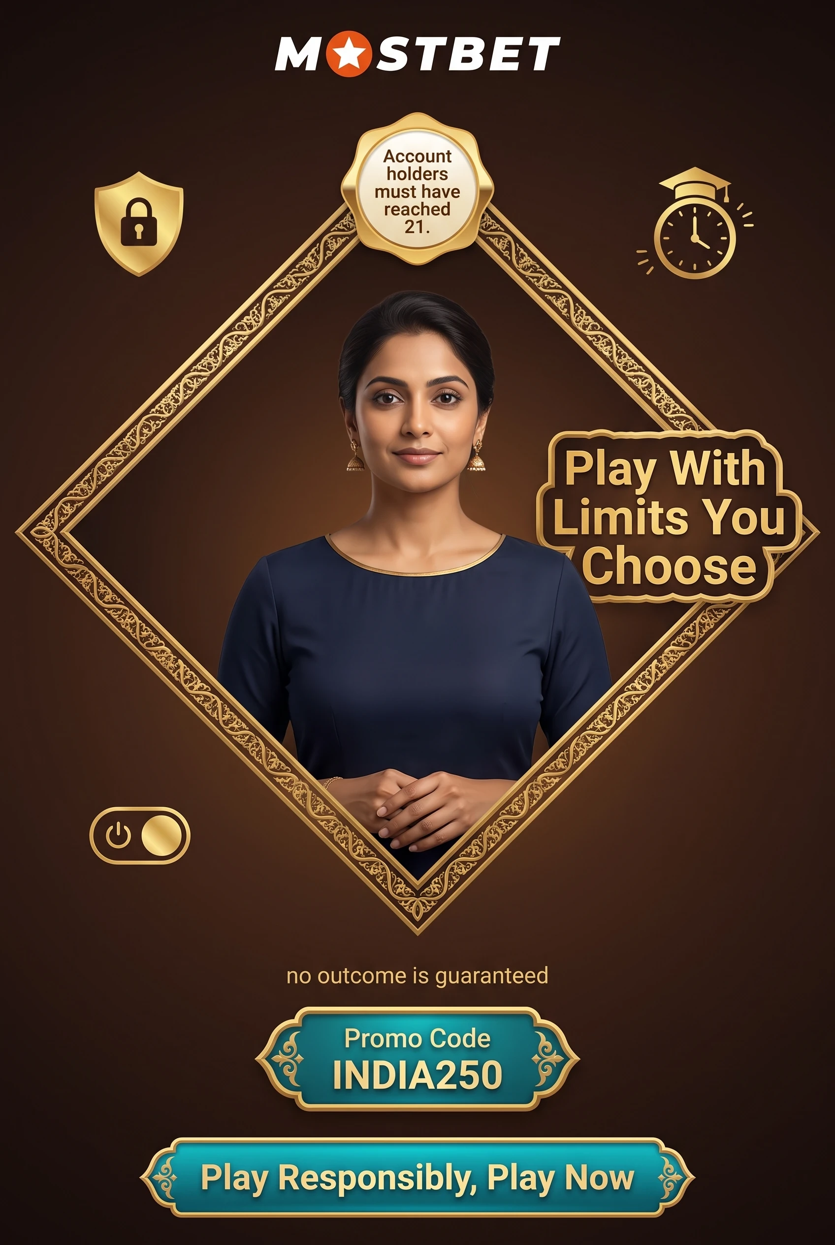 Responsible gaming settings screen in the Mostbet account