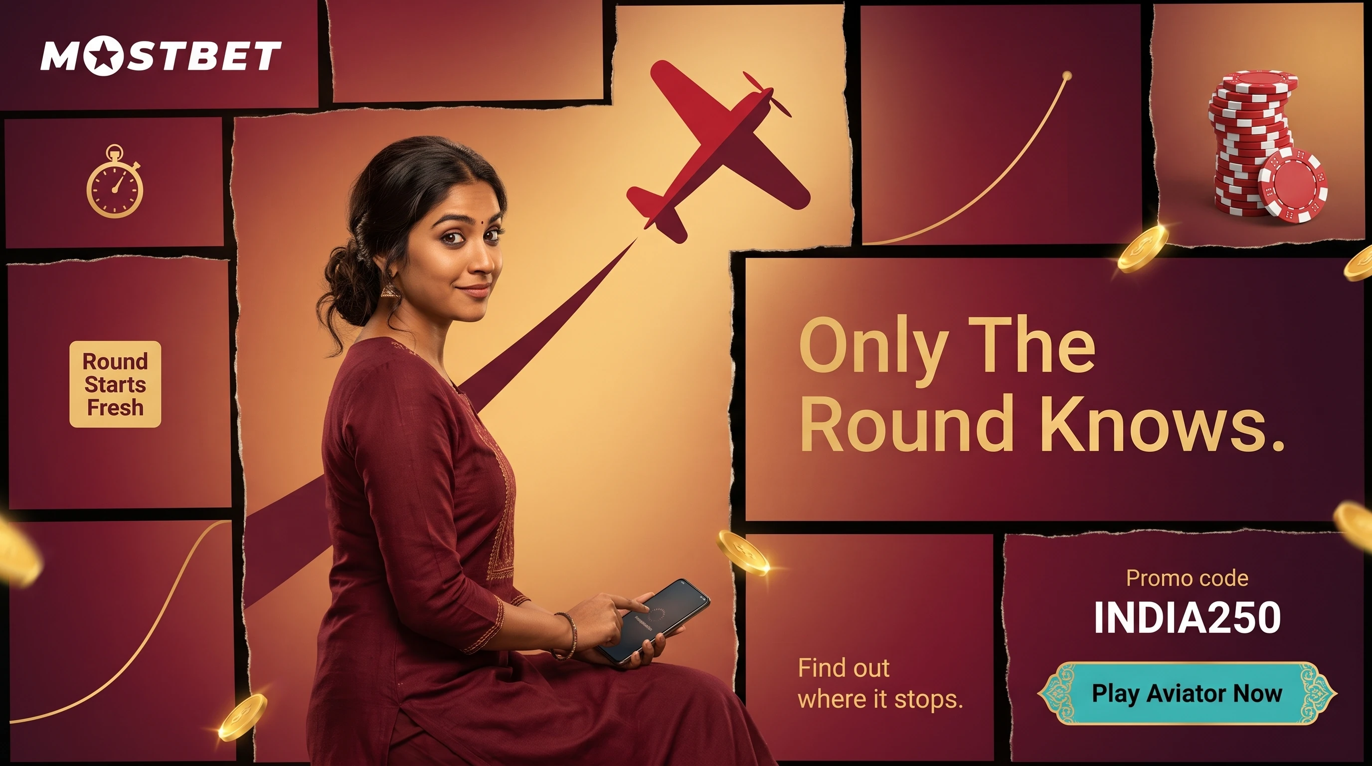 Mostbet Aviator plane graphic representing round randomness