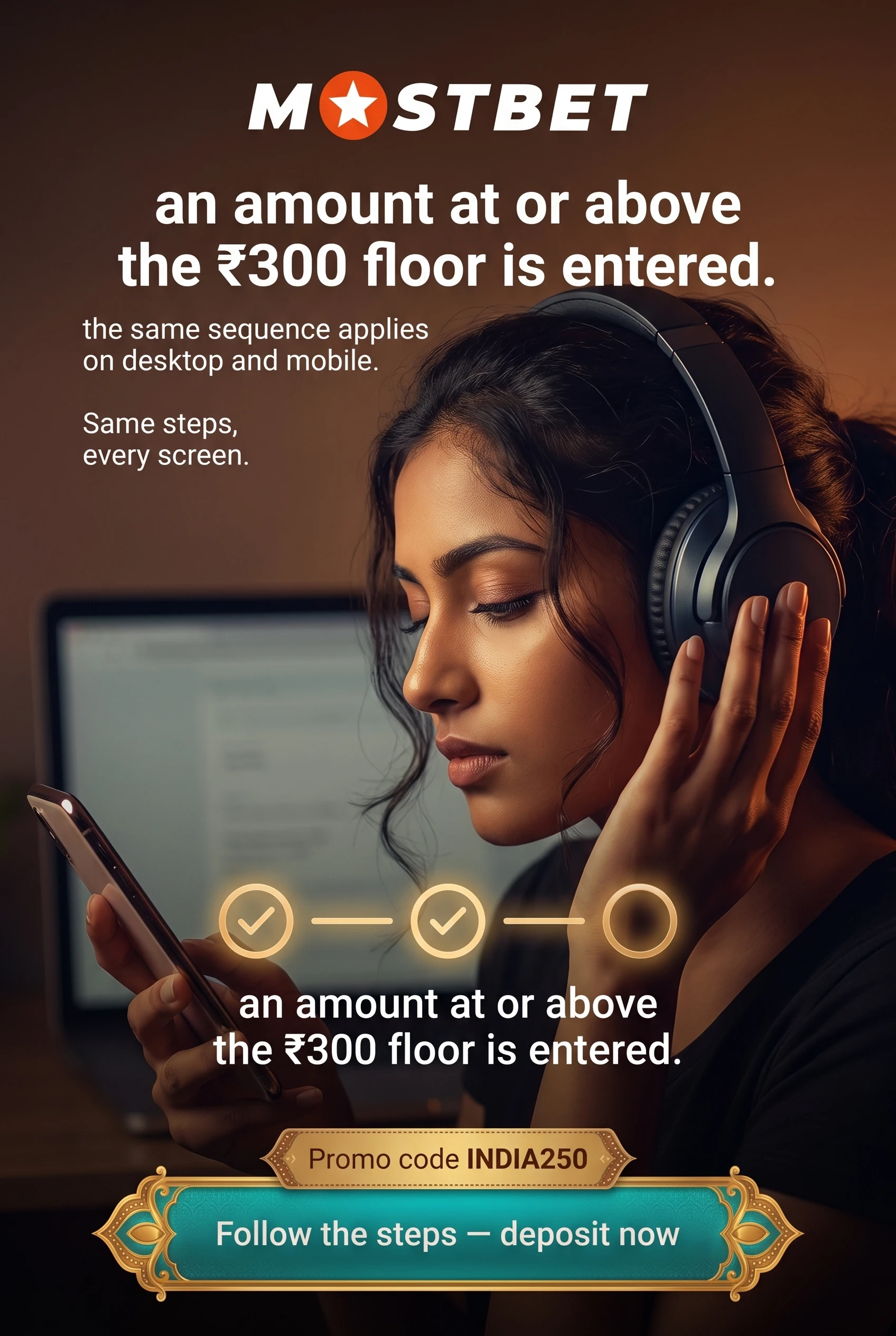 The sequence followed inside the Mostbet cashier