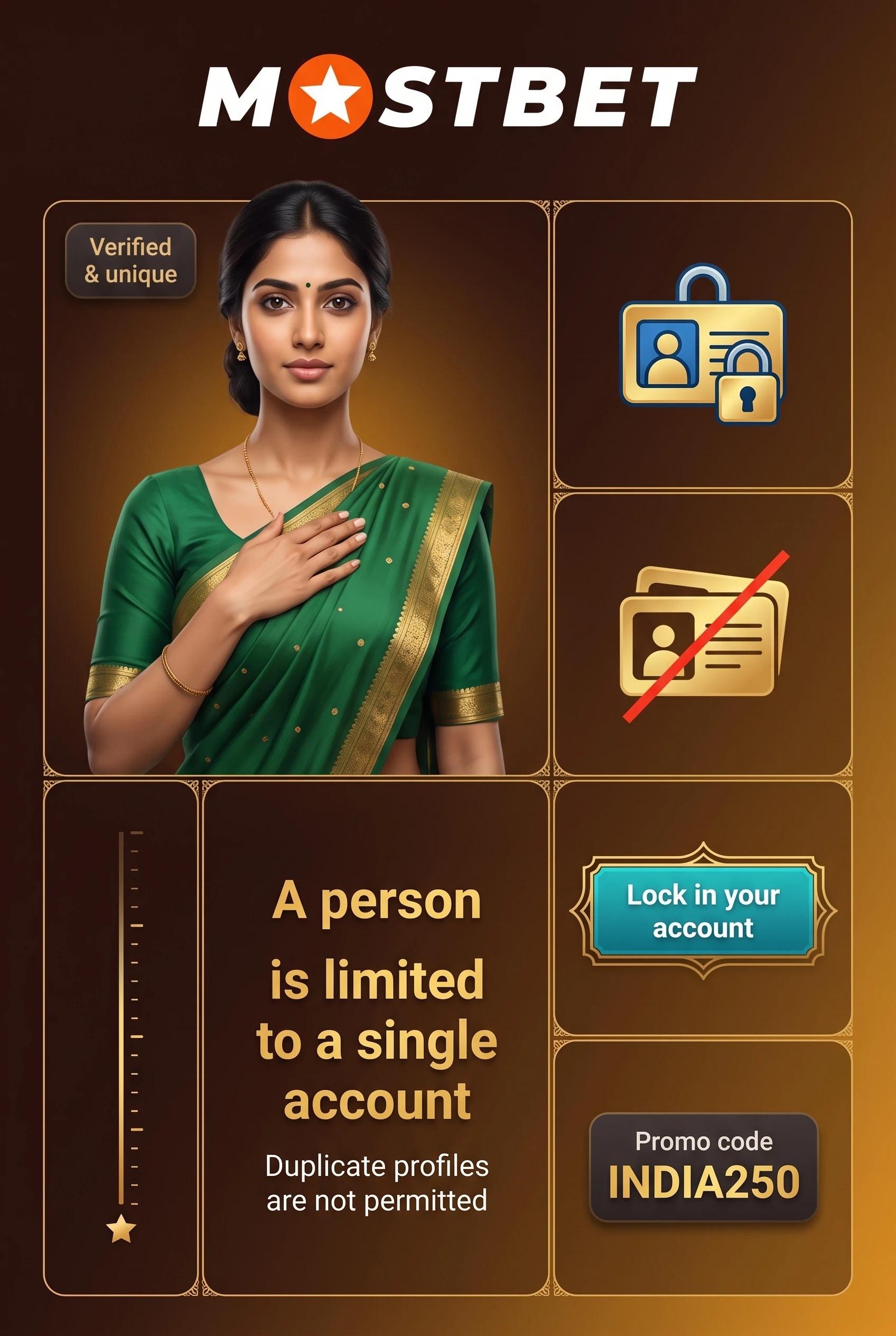 One Mostbet account allowed per person